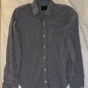 Abercrombie & Fitch Navy and White Gingham Shirt (S)